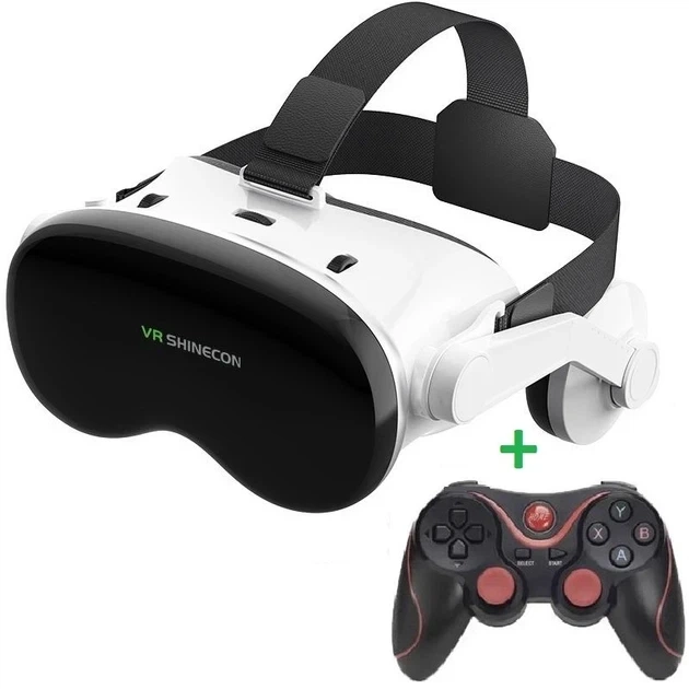 VR LUX PRO Очки виртуальной реальности SHINECON G18EB Bluetooth для смартфонов 4.7-6.7" + беспроводной джойстик Terios X3 Black - изображение 2