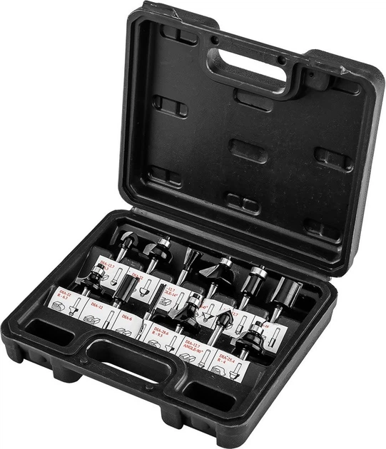 Zestaw frez widiowych Graphite do drewna 6 mm 12 szt. 56T613 (5902062117472) - obraz 1