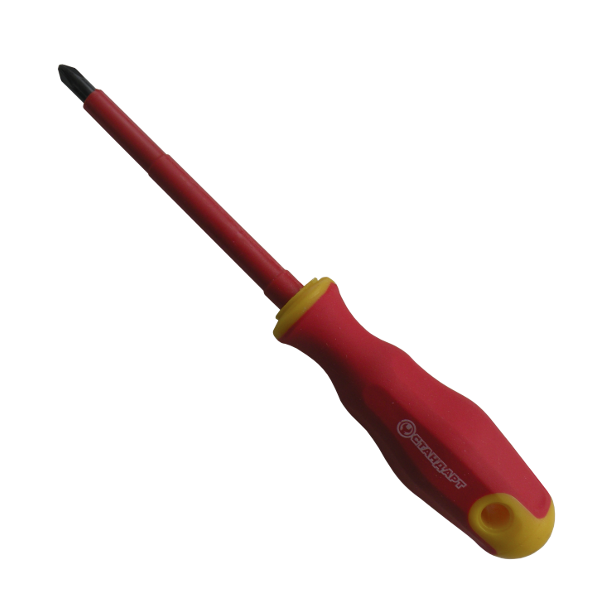 Викрутка хрестова PH1 x 100mm ізольована (1000V) СТАНДАРТ ISPH0110 - Фото 1 Викрутка хрестова PH1 x 100mm ізольована (1000V) СТАНДАРТ ISPH0110 - зображення 1