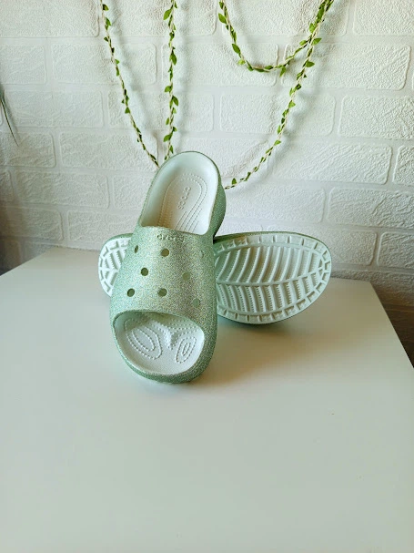 Шлепанцы на платформе Crocs Bae Glitter Slide mint tint w6 36-37 арт.211756-3YF - изображение 4