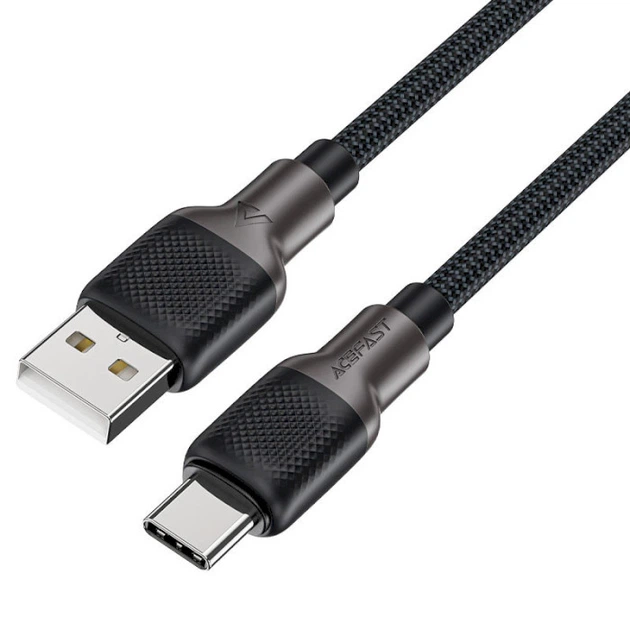 Кабель Acefast C10-04 1.2 м, USB 2.0, USB-A to Type-C, 3A, черный - изображение 3