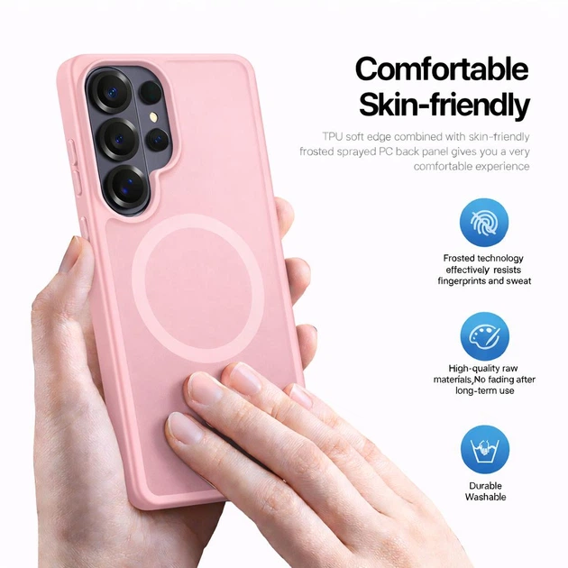 Чехол для Samsung Galaxy S26 Ultra Dux Ducis Yind Mag Матовый с Magsafe Pink - Фото 4 Чехол для Samsung Galaxy S26 Ultra Dux Ducis Yind Mag Матовый с Magsafe Pink - изображение 4