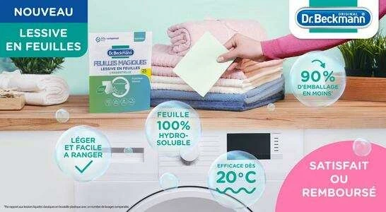 Еко-порошок у серветках для прання Dr. Beckmann MAGIC LEAVES Waschmittel-Blatter Universal Laundry detergent sheets, 25 шт - изображение 7