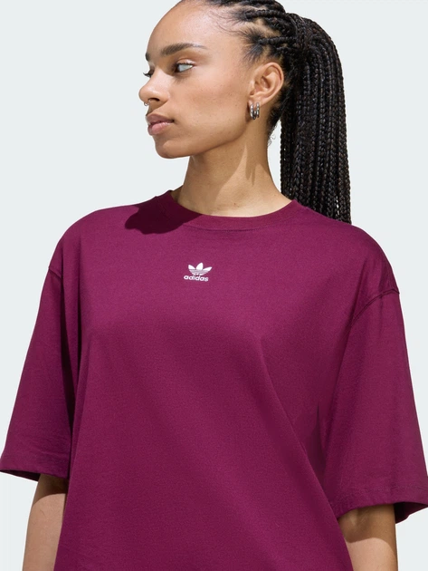 Футболка хлопковая оверсайз длинная женская Adidas Originals Essentials Boyfriend KD1373 XL Maroon (4068821580541) - изображение 5