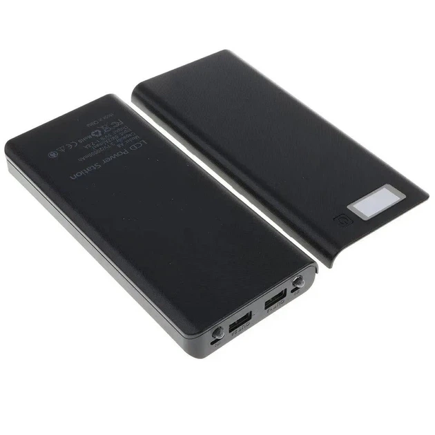 Корпус для повербанка 8×18650 с контроллером, LCD и фонариком (до ~25000 mAh) Черный - Фото 3 Корпус для повербанка 8×18650 с контроллером, LCD и фонариком (до ~25000 mAh) Черный - изображение 3