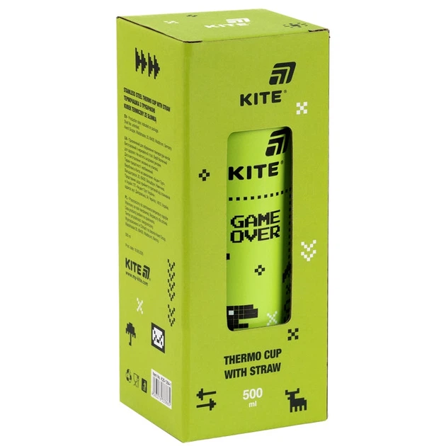 Термокружка з трубочкою Kite Game over K25-1264-1, 500мл - изображение 3