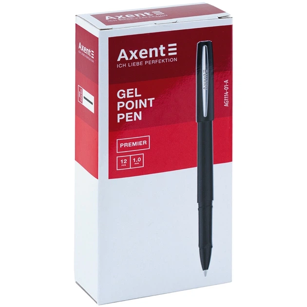 Ручка гелева Axent Premier AG1114-01-A, 1.0 мм, чорна - Фото 2 Ручка гелева Axent Premier AG1114-01-A, 1.0 мм, чорна - изображение 2