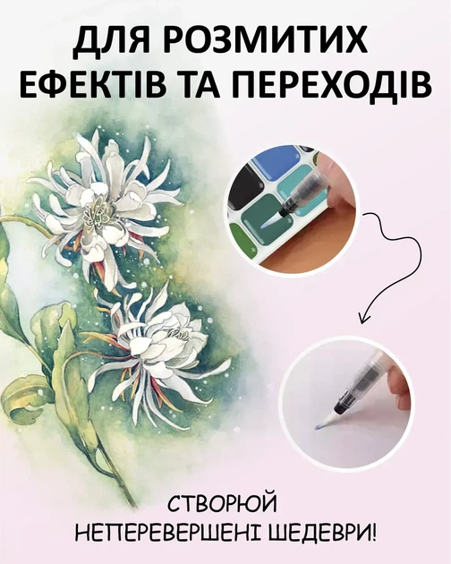 Пензель Zibi нейлон круглий з резервуаром для води ZB.6945 - Фото 4 Пензель Zibi нейлон круглий з резервуаром для води ZB.6945 - зображення 4