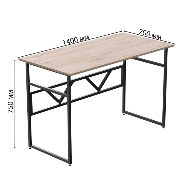 Компьютерный стол Ferrum-decor Раян 75x140x70 черный ДСП Дуб Сан-Марино 32мм (FRD-103729) - изображение 3