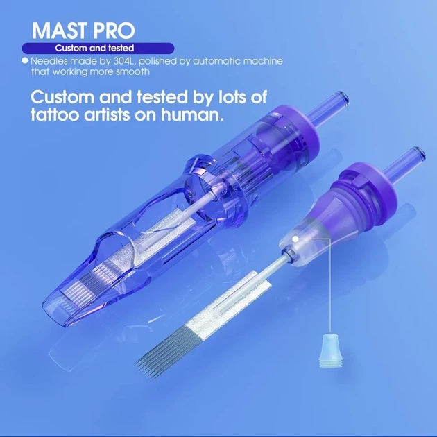 1009RS (0,30 мм) Картриджі тату Mast PRO 1 шт (контур) картриджі - Фото 3 1009RS (0,30 мм) Картриджі тату Mast PRO 1 шт (контур) картриджі - зображення 3