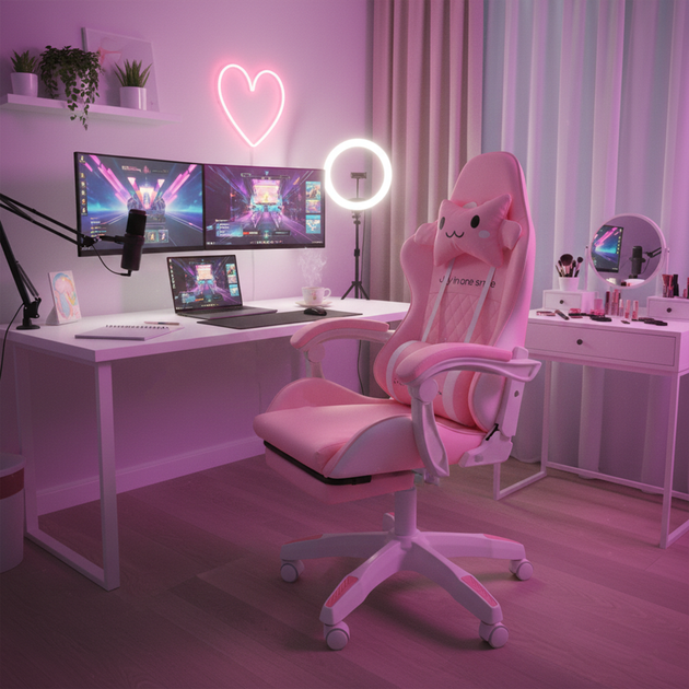 Дитяче ігрове крісло Hedo з підставкою для ніг Рожеве 100072 (5907184130453) - зображення 9