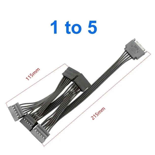 Переходник sata to 5 x sata, разветвитель питания SATA - изображение 4