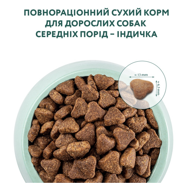 Сухой корм OptiMeal Adult Dog Medium Breed Turkey для собак средних пород с индейкой 12 кг - Фото 3 Сухой корм OptiMeal Adult Dog Medium Breed Turkey для собак средних пород с индейкой 12 кг - изображение 3