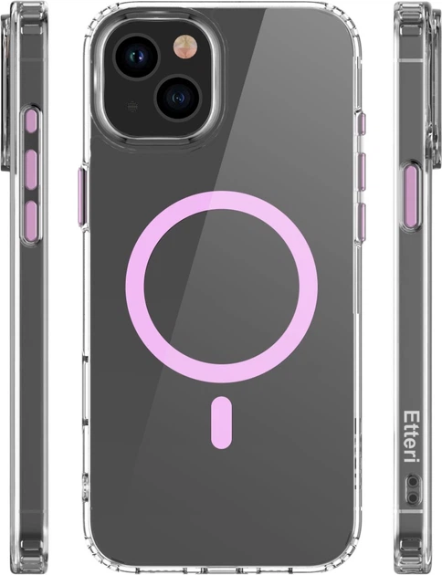 Панель Etteri Color Mag для Apple iPhone 15 Pink/Transparent (5906961964496) - зображення 4