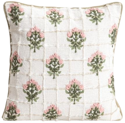 Наволочка Homla Indira з квітковим вишитим орнаментом 45x45 см (5906496770364) - зображення 1