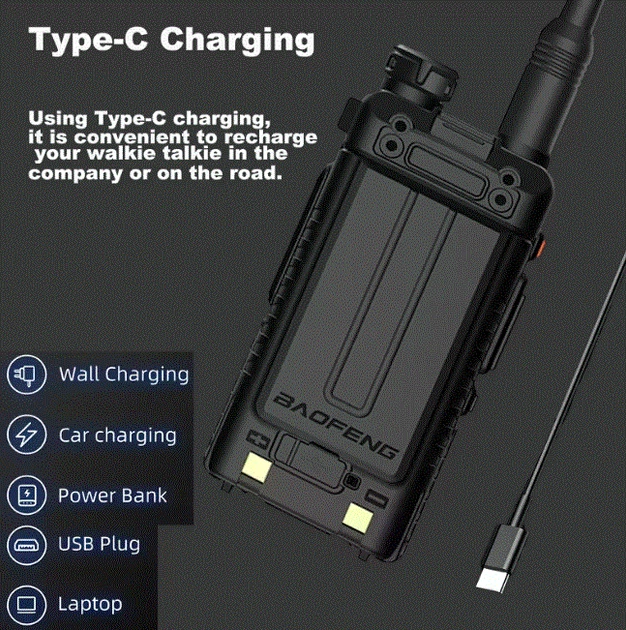Рация Baofeng UV-5RH 10W зарядка type-c 2 шт - изображение 4