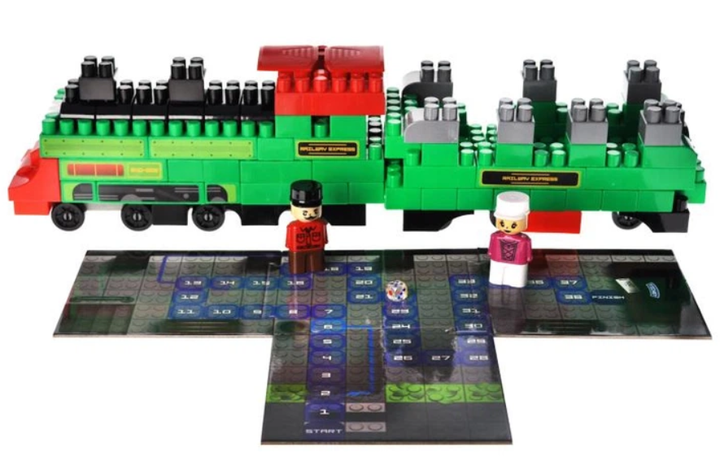 Конструктор блочный qbee Blocs&Steps Железнодорожный Экспресс 3в1 с игрой-ходилкой и мемори 136 дет - изображение 3