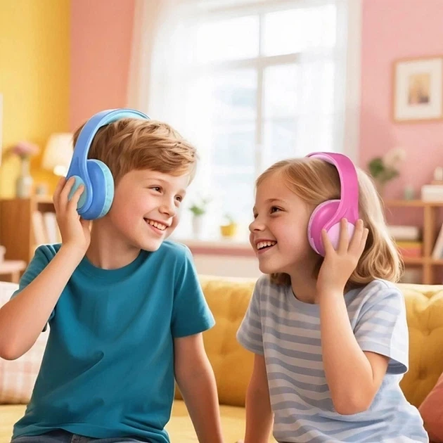 Bluetooth стерео гарнітура 40 мм 300 мАч для дітей XO BE54 Рожевий - Фото 5 Bluetooth стерео гарнітура 40 мм 300 мАч для дітей XO BE54 Рожевий - зображення 5