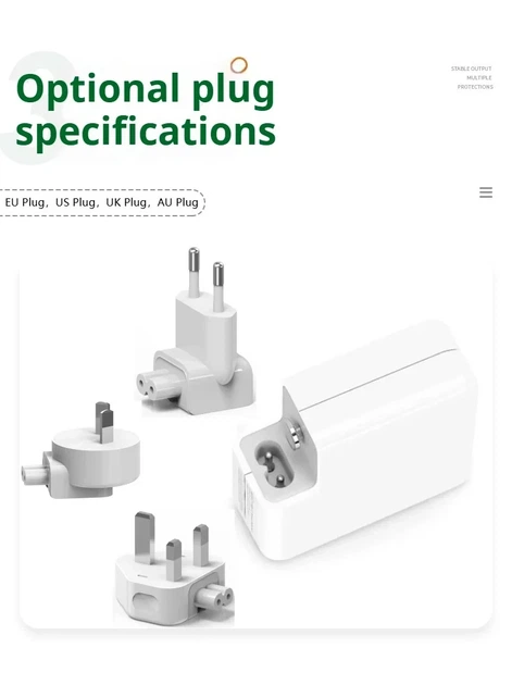 Зарядний пристрій 61W USB-C для MacBook білий полікарбонат 100-240V знімний кабель - Фото 7 Зарядний пристрій 61W USB-C для MacBook білий полікарбонат 100-240V знімний кабель - зображення 7