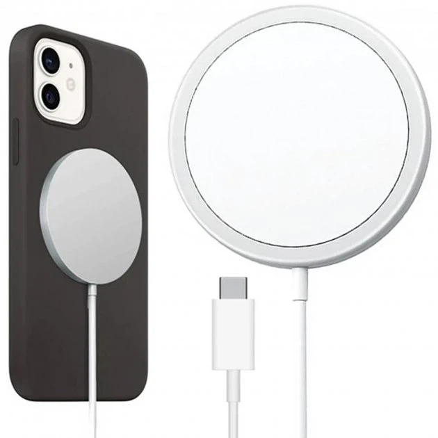 Бездротовий зарядний пристрій MagSafe 25W Type-C білий нейлон для iPhone 12-17 - зображення 5