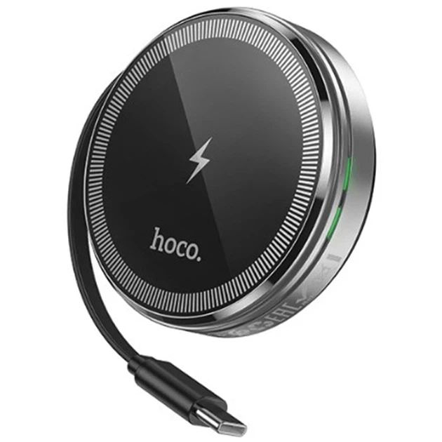 Бездротовий зарядний пристрій 15W для смартфонів та iWatch 2 в 1 Hoco CQ18 сріблястий алюмінієвий сплав - Фото 4 Бездротовий зарядний пристрій 15W для смартфонів та iWatch 2 в 1 Hoco CQ18 сріблястий алюмінієвий сплав - зображення 4