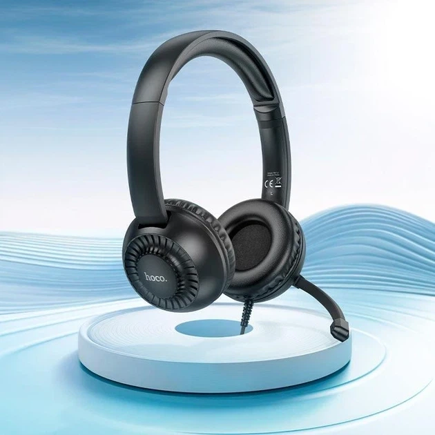 Игровые наушники Hoco W112 Pure черный 40мм диаметр микрофон 3.5mm AUX полноразмерные из ABS пластика - зображення 8