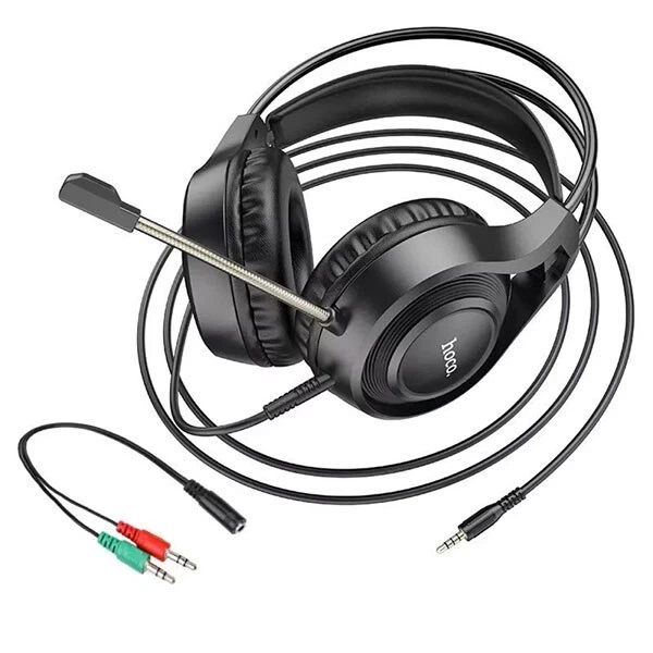 Игровые наушники Hoco W106 Tiger черный 270г с микрофоном и кабелем 1.8м для комфортного погружения в игры - Фото 7 Игровые наушники Hoco W106 Tiger черный 270г с микрофоном и кабелем 1.8м для комфортного погружения в игры - зображення 7