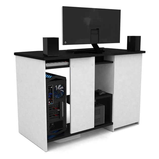 Геймерский компьютерный стол ХGamer PURE White-Black - Фото 6 Геймерский компьютерный стол ХGamer PURE White-Black - изображение 6