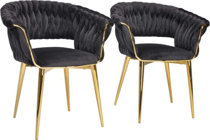 Крісло велюрове Hedo плетене Чорне 100079 (5907184130545) - зображення 6