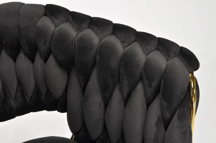 Крісло велюрове Hedo плетене Чорне 100079 (5907184130545) - зображення 7