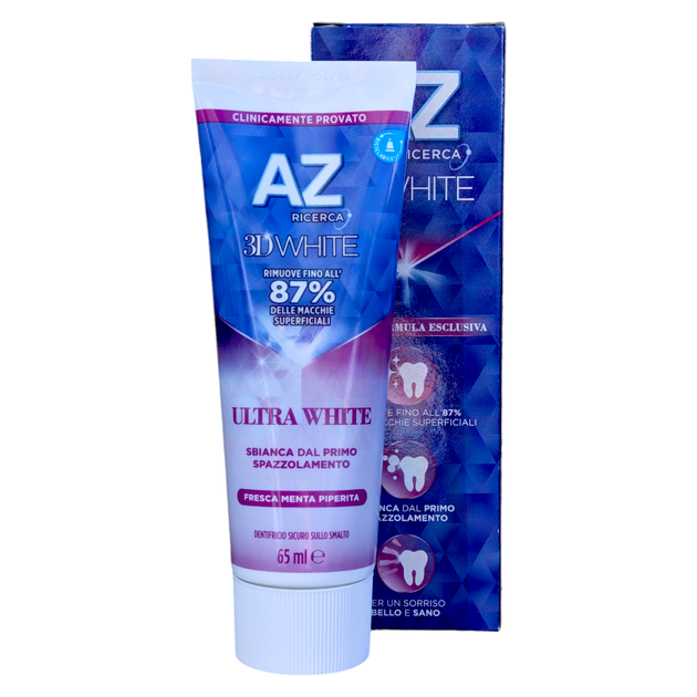 Зубна паста ультра відбілююча AZ dent.3d ultrawhite 65 мл. - Фото 1 Зубна паста ультра відбілююча AZ dent.3d ultrawhite 65 мл. - зображення 1
