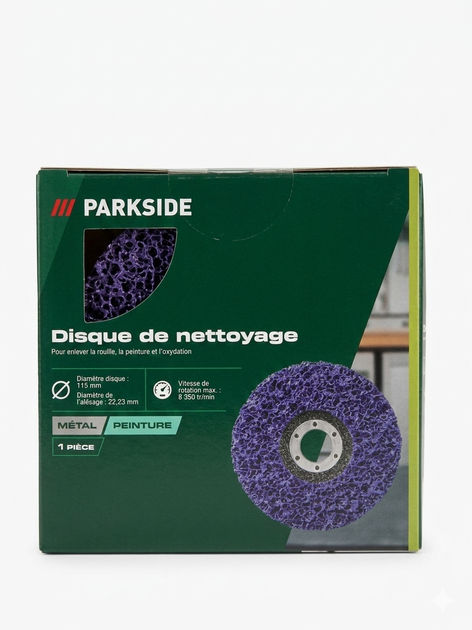 Диск шлифовальный PARKSIDE 115 мм, фиолетовый (для металла, краски и ржавчины) - 1 шт - изображение 2