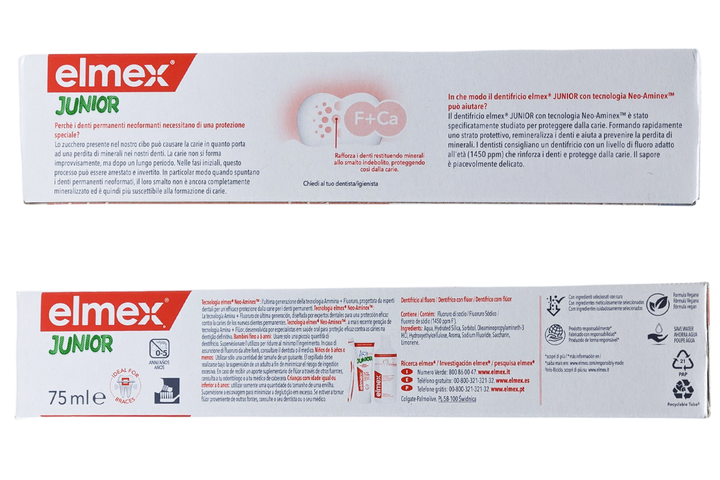 Зубна паста дитяча 6-12 років ELMEX dent.junior 75 мл. - зображення 2