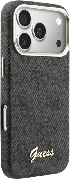 Etui Guess 4G Script MagSafe do Apple iPhone 17 Pro Max Black (GUHMP17X5P4FWMSK) - obraz 4