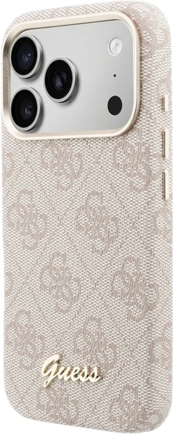 Etui Guess 4G Script MagSafe do Apple iPhone 17 Pro Pink (GUHMP17L5P4FWMSP) - obraz 2