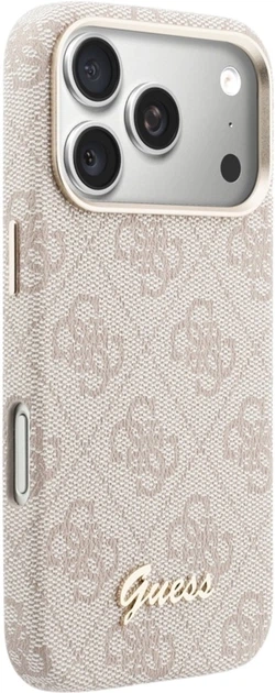 Etui Guess 4G Script MagSafe do Apple iPhone 17 Pro Pink (GUHMP17L5P4FWMSP) - obraz 4