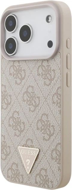 Etui Guess 4G Strap Triangle Logo MagSafe do Apple iPhone 17 Pro Pink (GUHMP17LP4TSDPPSP) - obraz 2