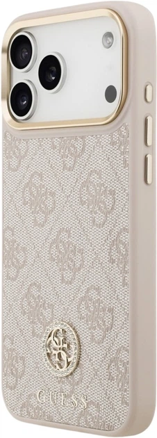 Etui Guess 4G Strass Logo & Big Strap Metal Buttons MagSafe do Apple iPhone 17 Pro Max Pink (GUHMP17XP4G4DCSP) - obraz 2