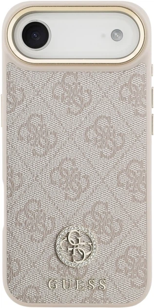 Etui Guess 4G Strass Logo & Big Strap Metal Buttons MagSafe do Apple iPhone Air Pink (GUHMP17MP4G4DCSP) - obraz 3