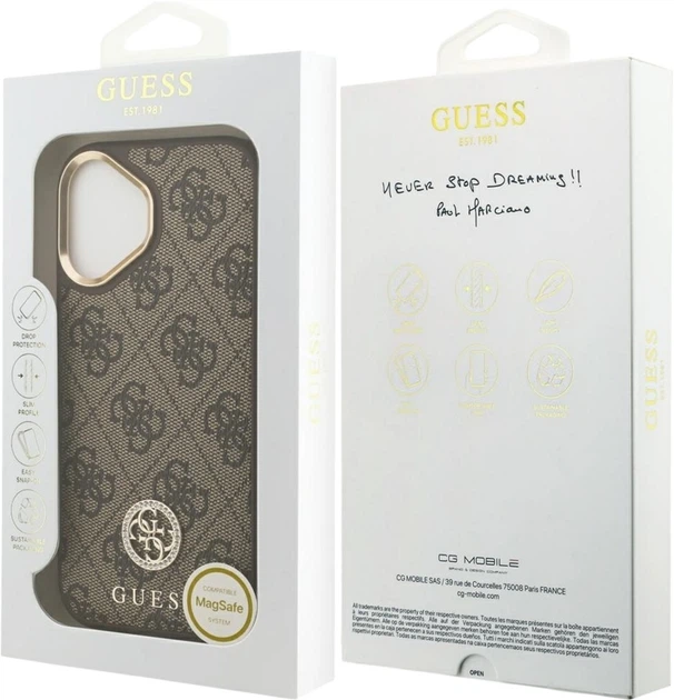 Чохол Guess 4G Strass Logo MagSafe для Apple iPhone 17 Brown (GUHMP17SP4GRMDEW) - зображення 8