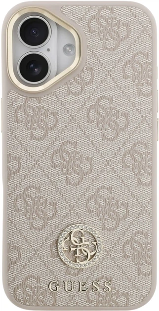 Etui Guess 4G Strass Logo MagSafe do Apple iPhone 17 Pink (GUHMP17SP4GRMDEP) - obraz 3