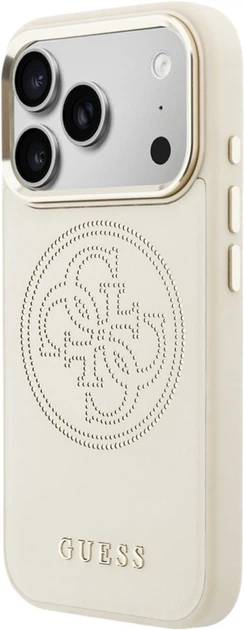 Etui Guess Perforated 4G MagSafe do Apple iPhone 17 Pro Max Beige (GUHMP17X5PG4SRGE) - obraz 2