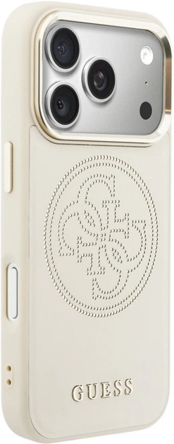 Etui Guess Perforated 4G MagSafe do Apple iPhone 17 Pro Max Beige (GUHMP17X5PG4SRGE) - obraz 4
