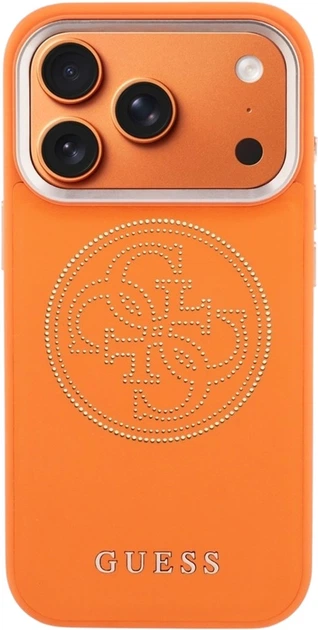 Etui Guess Perforated 4G MagSafe do Apple iPhone 17 Pro Max Orange (GUHMP17X5PG4SRGO) - obraz 3