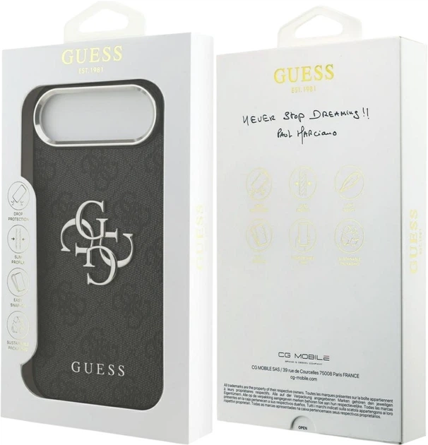 Etui Guess 4G Big 4G Classic Logo do Apple iPhone Air Black/Silver (GUHCP17MP4G4SMCK) - obraz 8