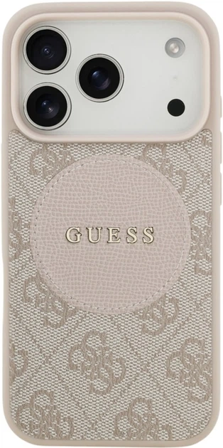 Etui Guess 4G Circle Classic Logo MagSafe do Apple iPhone 17 Pro Pink (GUHMP17LP4PGRSGP) - obraz 3