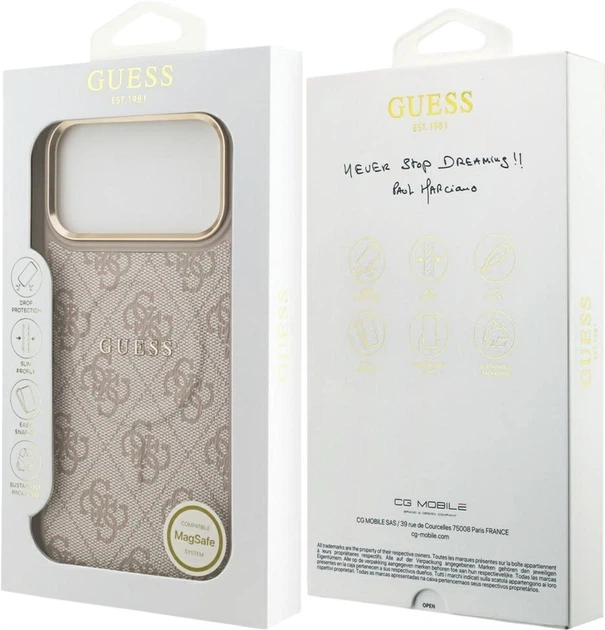 Etui Guess 4G PU Classic Logo MagSafe do Apple iPhone 17 Pro Max Pink (GUHMP17XP4MSEGCP) - obraz 8