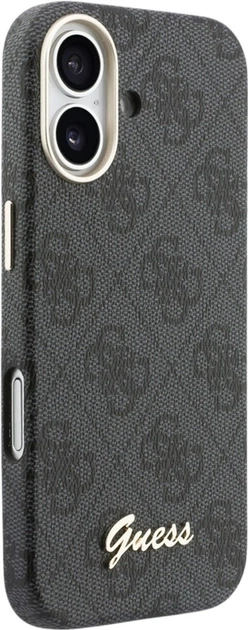 Etui Guess 4G Script MagSafe do Apple iPhone 17 Black (GUHMP17S5P4FWMSK) - obraz 4