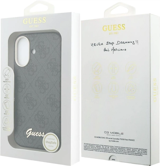 Etui Guess 4G Script MagSafe do Apple iPhone 17 Black (GUHMP17S5P4FWMSK) - obraz 8