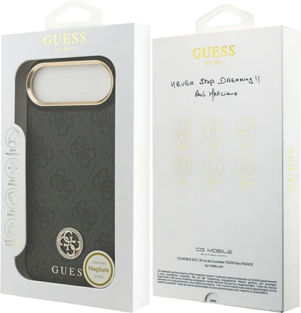 Etui Guess 4G Strass Logo MagSafe do Apple iPhone Air Black (GUHMP17MP4GRMDEK) - obraz 8